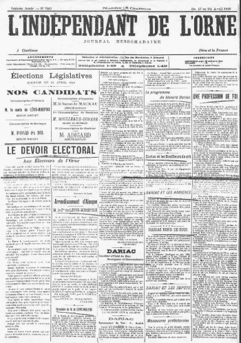 L'Indépendant de l'Orne 1910