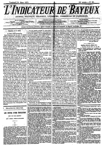 L'Indicateur de Bayeux 1871